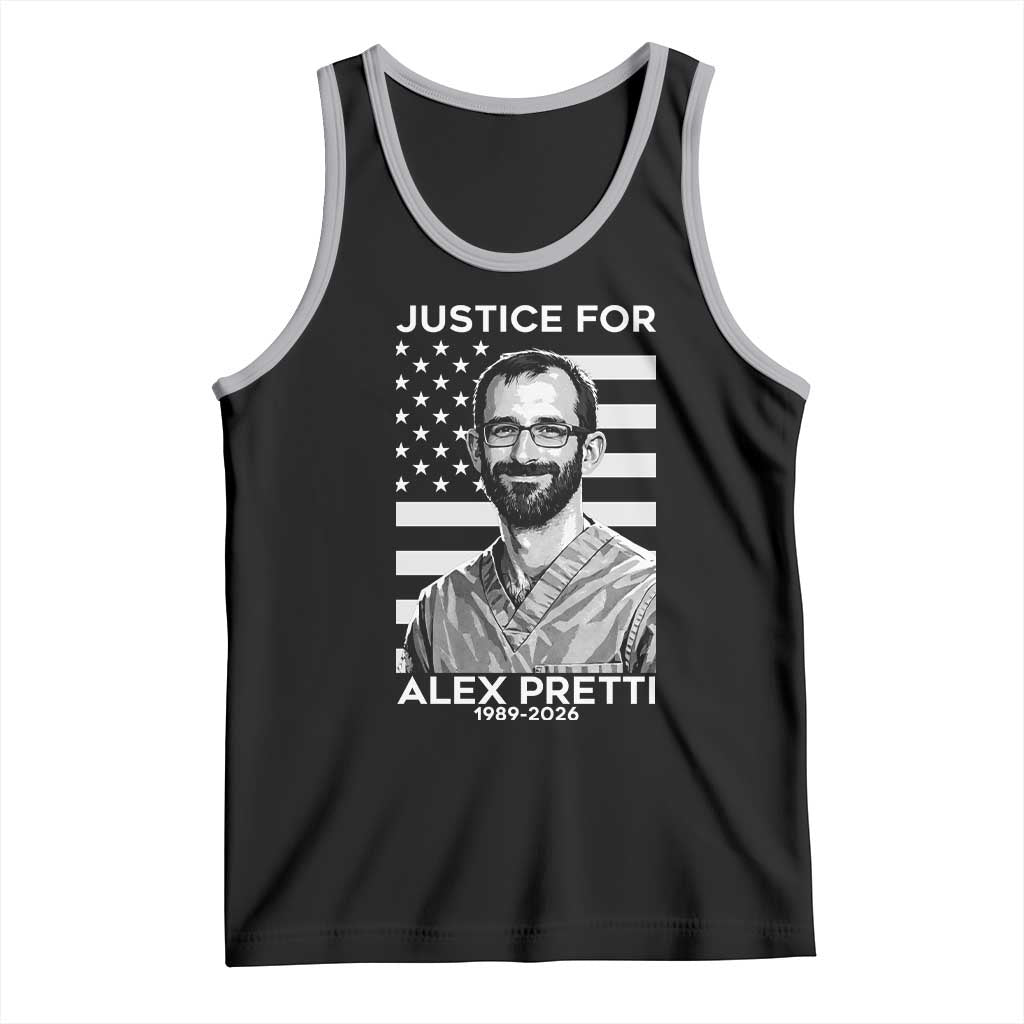 Justices for Alex Pretti Tank Top Resist ICE Immigration Deportation Protest Minnesota TS14 Black Athletic Heather Print Your Wear
