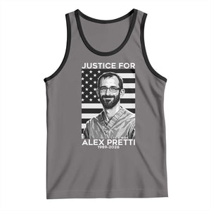 Justices for Alex Pretti Tank Top Resist ICE Immigration Deportation Protest Minnesota TS14 Deep Heather Black Print Your Wear