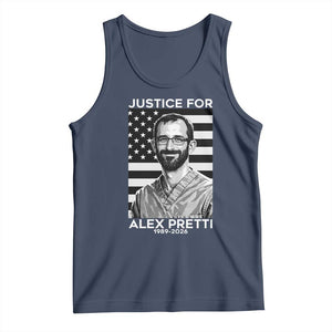 Justices for Alex Pretti Tank Top Resist ICE Immigration Deportation Protest Minnesota TS14 Navy Print Your Wear