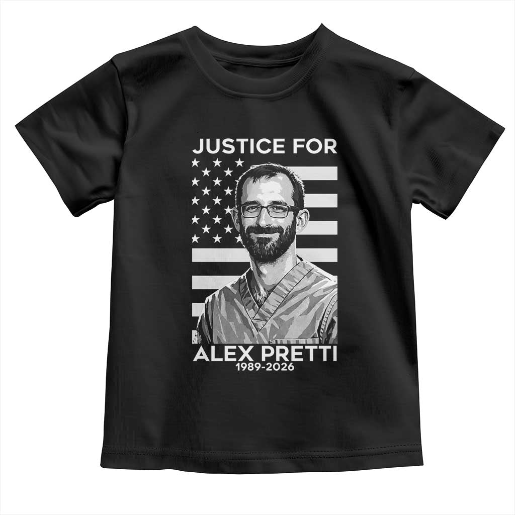 Justices for Alex Pretti Toddler T Shirt Resist ICE Immigration Deportation Protest Minnesota TS14 Black Print Your Wear