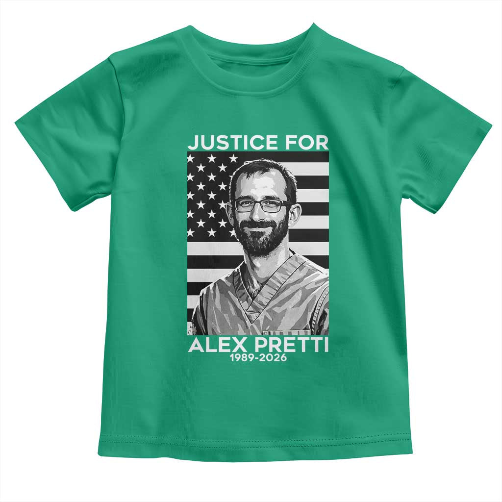 Justices for Alex Pretti Toddler T Shirt Resist ICE Immigration Deportation Protest Minnesota TS14 Irish Green Print Your Wear