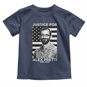 Justices for Alex Pretti Toddler T Shirt Resist ICE Immigration Deportation Protest Minnesota TS14 Navy Print Your Wear