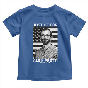 Justices for Alex Pretti Toddler T Shirt Resist ICE Immigration Deportation Protest Minnesota TS14 Royal Blue Print Your Wear