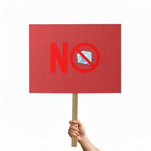 Anti ICE Protest Sign No ICE Protest Symbol Anti Immigration Enforcement TS14 Horizontal 18" × 24" Red Print Your Wear