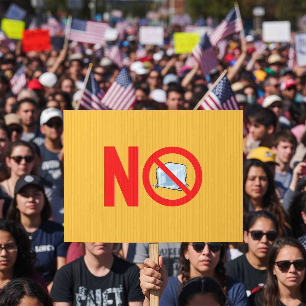 Anti ICE Protest Sign No ICE Protest Symbol Anti Immigration Enforcement TS14 Horizontal 18