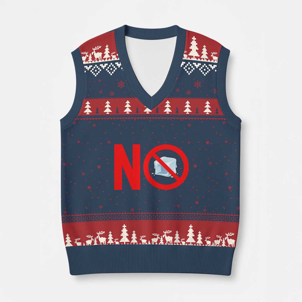 Anti ICE V-Neck Knit Sweater Vest No ICE Protest Symbol Anti Immigration Enforcement TS14 Navy Red Print Your Wear