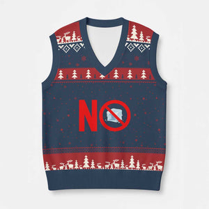 Anti ICE V-Neck Knit Sweater Vest No ICE Protest Symbol Anti Immigration Enforcement TS14 Navy Red Print Your Wear