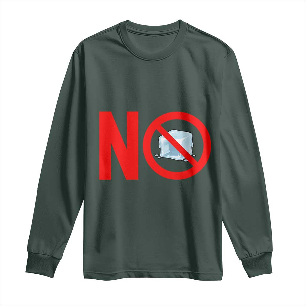 Anti ICE Long Sleeve Shirt No ICE Protest Symbol Anti Immigration Enforcement TS14 Dark Forest Green Print Your Wear