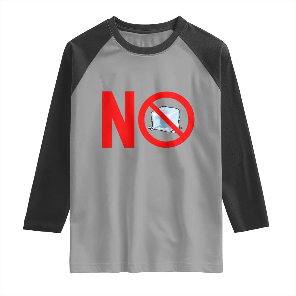 Anti ICE Raglan Shirt No ICE Protest Symbol Anti Immigration Enforcement TS14 Sport Gray Black Print Your Wear