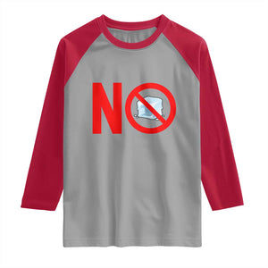 Anti ICE Raglan Shirt No ICE Protest Symbol Anti Immigration Enforcement TS14 Sport Gray Red Print Your Wear