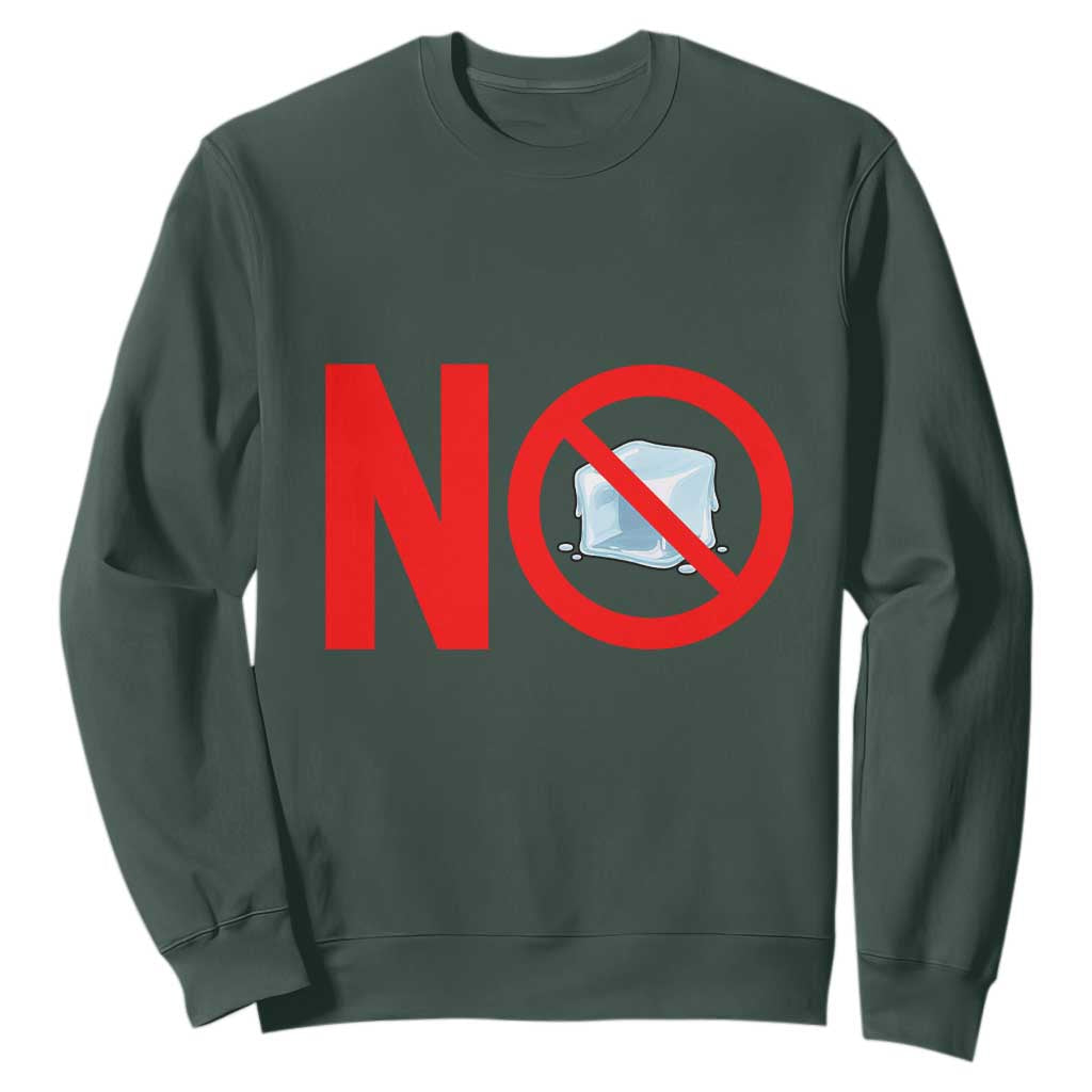 Anti ICE Sweatshirt No ICE Protest Symbol Anti Immigration Enforcement TS14 Dark Forest Green Print Your Wear
