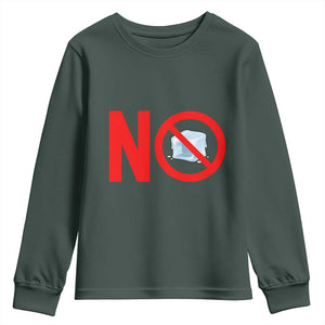 Anti ICE Youth Sweatshirt No ICE Protest Symbol Anti Immigration Enforcement TS14 Dark Forest Green Print Your Wear