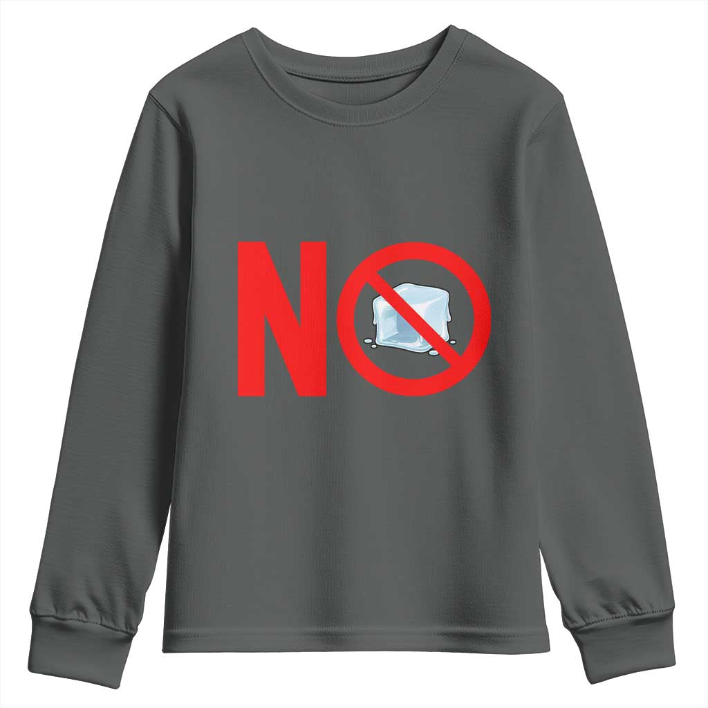 Anti ICE Youth Sweatshirt No ICE Protest Symbol Anti Immigration Enforcement TS14 Dark Heather Print Your Wear