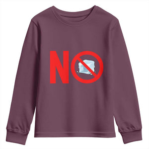 Anti ICE Youth Sweatshirt No ICE Protest Symbol Anti Immigration Enforcement TS14 Maroon Print Your Wear