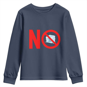 Anti ICE Youth Sweatshirt No ICE Protest Symbol Anti Immigration Enforcement TS14 Navy Print Your Wear