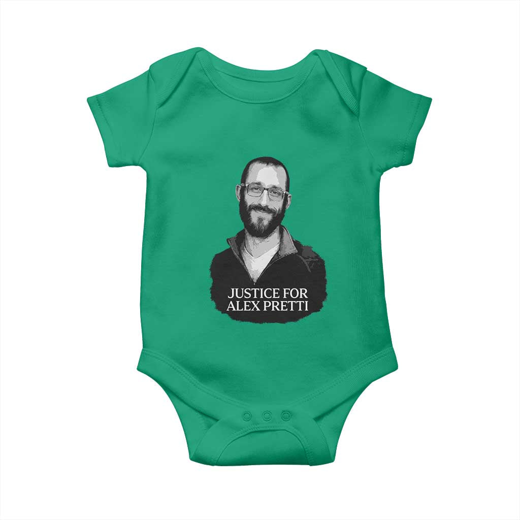 Justices for Alex Pretti Baby Onesie Anti ICE Immigration Protest Human Rights TS14 Irish Green Print Your Wear