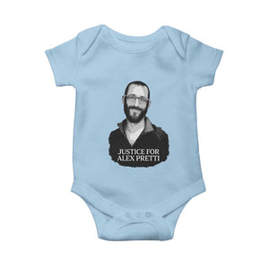 Justices for Alex Pretti Baby Onesie Anti ICE Immigration Protest Human Rights TS14 Light Blue Print Your Wear
