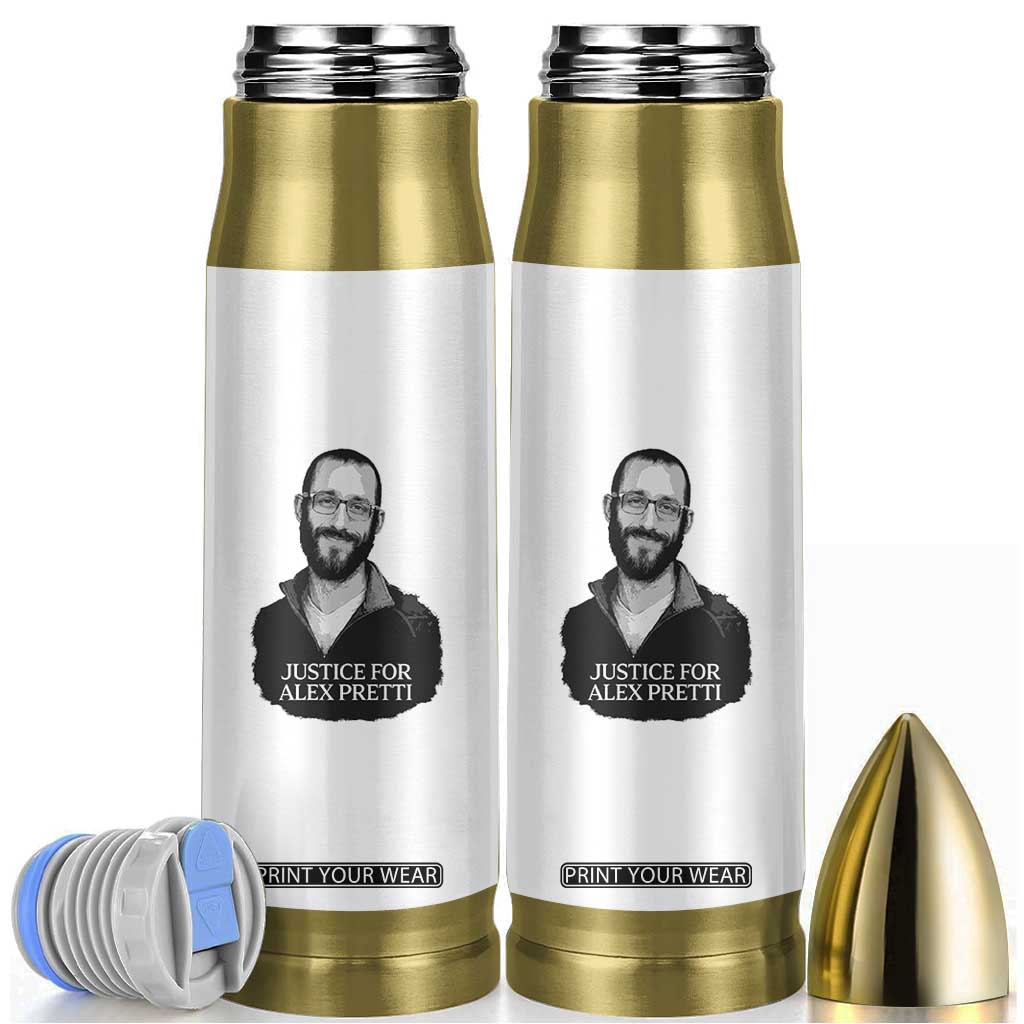 Justices for Alex Pretti Bullet Tumbler Anti ICE Immigration Protest Human Rights TS14 White Print Your Wear