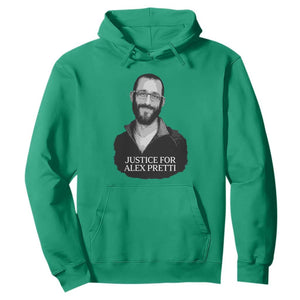 Justices for Alex Pretti Hoodie Anti ICE Immigration Protest Human Rights TS14 Irish Green Print Your Wear