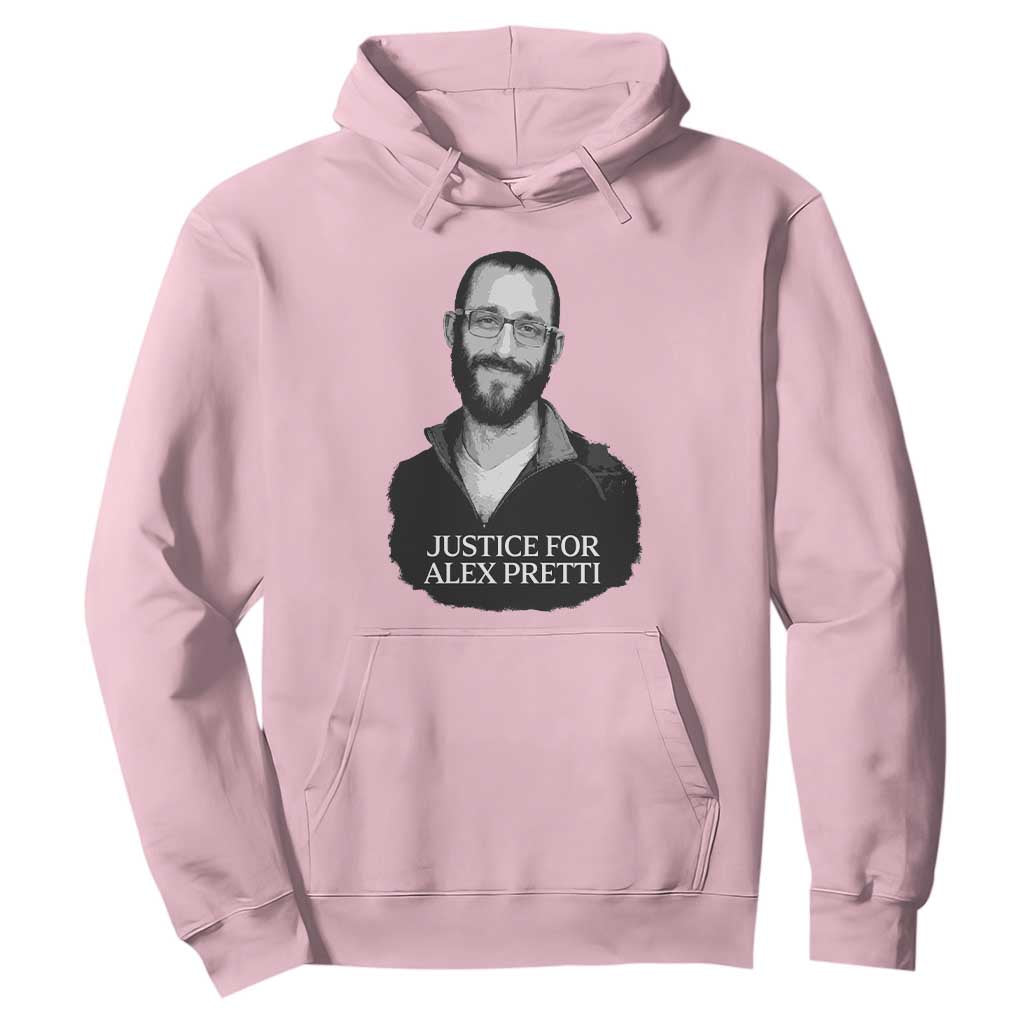 Justices for Alex Pretti Hoodie Anti ICE Immigration Protest Human Rights TS14 Light Pink Print Your Wear