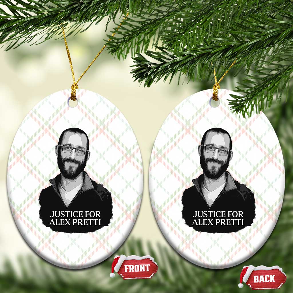 Justices for Alex Pretti Ceramic Ornament Anti ICE Immigration Protest Human Rights TS14 Print Your Wear