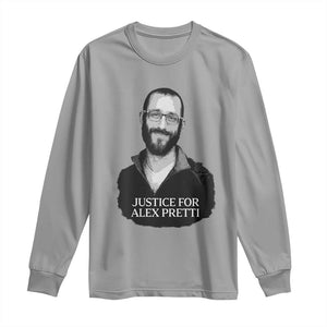 Justices for Alex Pretti Long Sleeve Shirt Anti ICE Immigration Protest Human Rights TS14 Sport Gray Print Your Wear