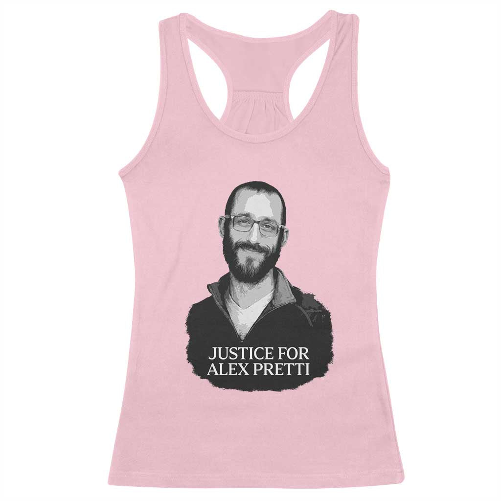 Justices for Alex Pretti Racerback Tank Top Anti ICE Immigration Protest Human Rights TS14 Light Pink Print Your Wear
