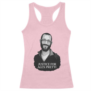 Justices for Alex Pretti Racerback Tank Top Anti ICE Immigration Protest Human Rights TS14 Light Pink Print Your Wear