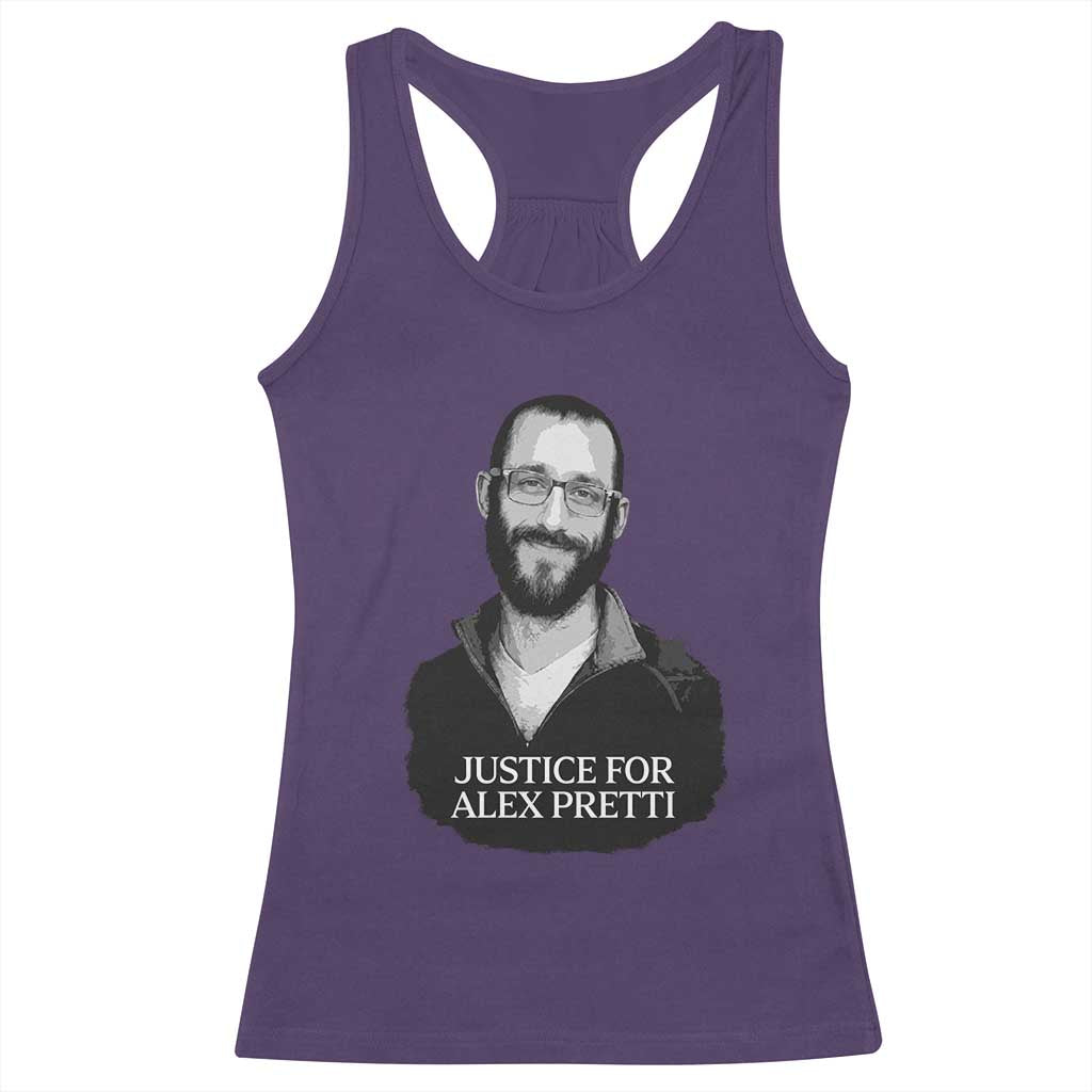 Justices for Alex Pretti Racerback Tank Top Anti ICE Immigration Protest Human Rights TS14 Purple Print Your Wear
