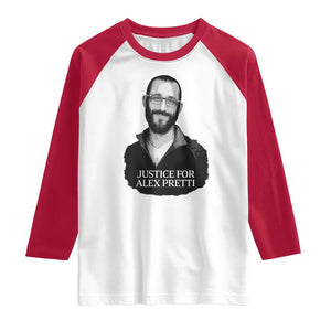 Justices for Alex Pretti Raglan Shirt Anti ICE Immigration Protest Human Rights TS14 White Red Print Your Wear