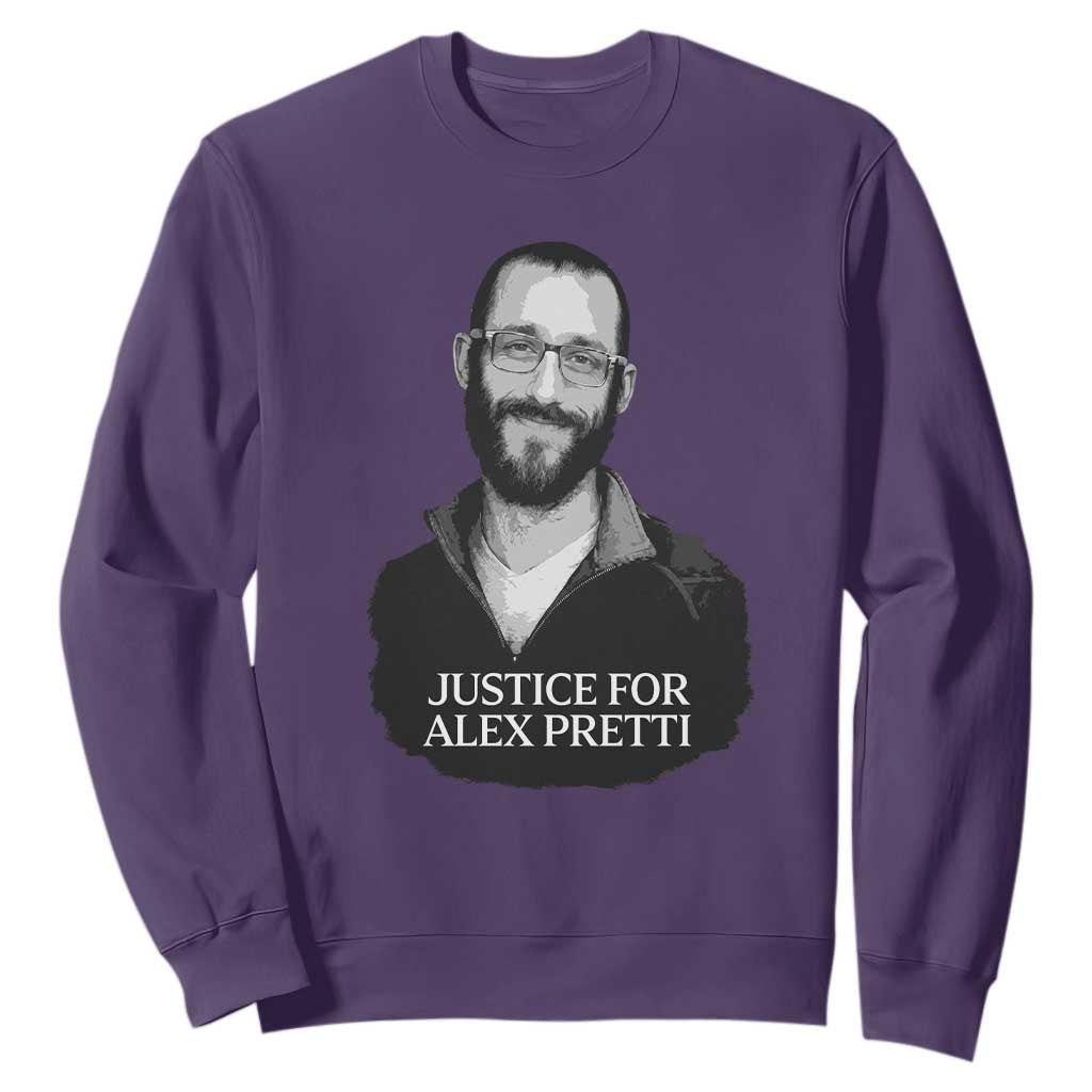 Justices for Alex Pretti Sweatshirt Anti ICE Immigration Protest Human Rights TS14 Purple Print Your Wear