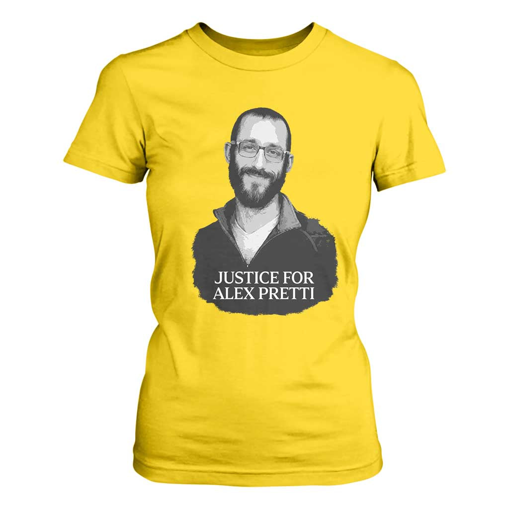 Justices for Alex Pretti T Shirt For Women Anti ICE Immigration Protest Human Rights TS14 Daisy Print Your Wear