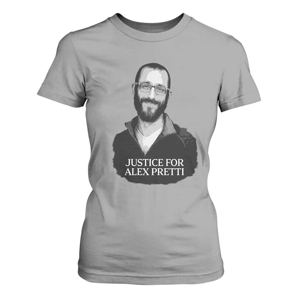 Justices for Alex Pretti T Shirt For Women Anti ICE Immigration Protest Human Rights TS14 Sport Gray Print Your Wear