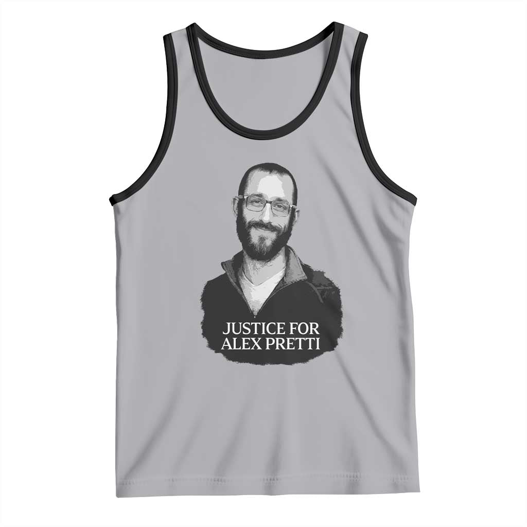 Justices for Alex Pretti Tank Top Anti ICE Immigration Protest Human Rights TS14 Athletic Heather Black Print Your Wear