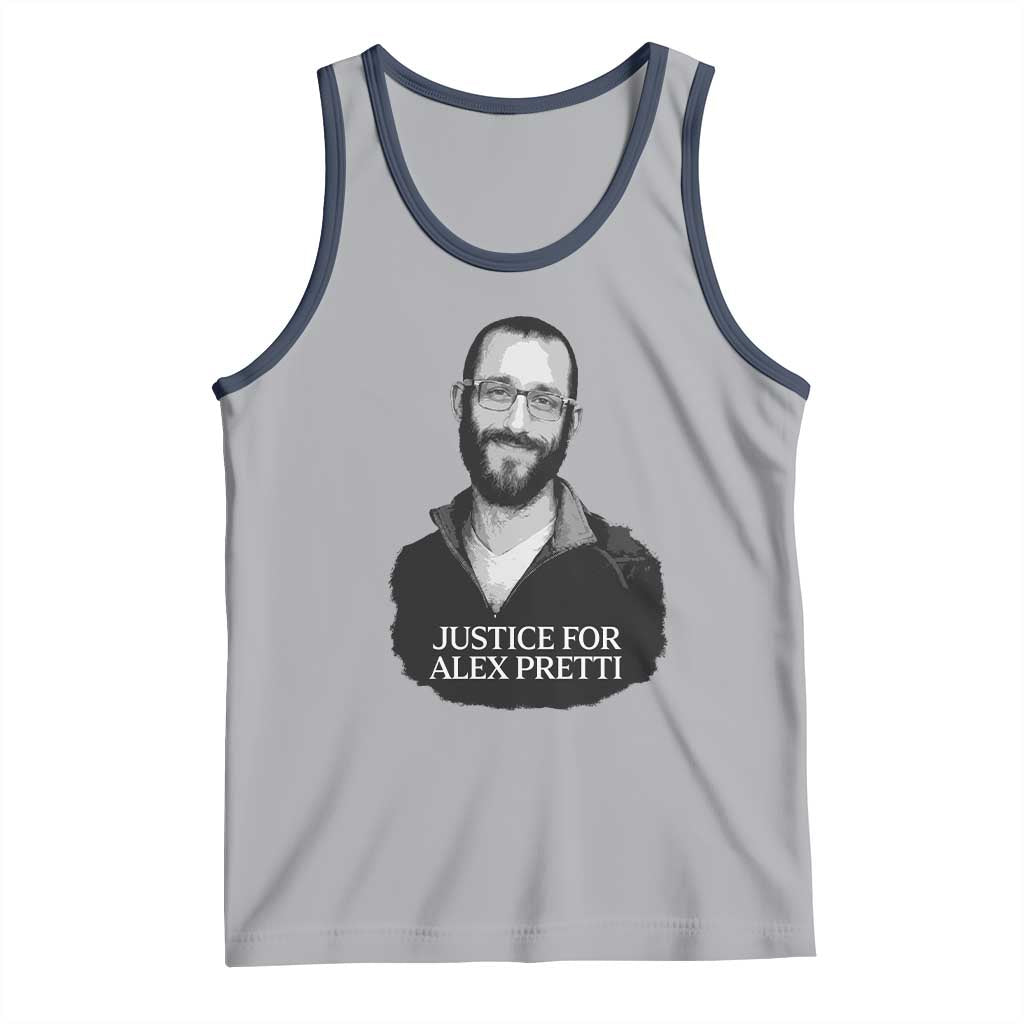 Justices for Alex Pretti Tank Top Anti ICE Immigration Protest Human Rights TS14 Athletic Heather Navy Print Your Wear