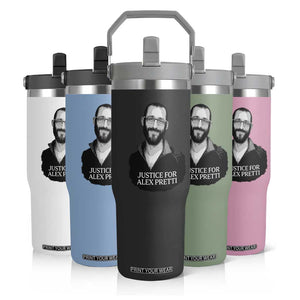 Justices for Alex Pretti Flip Straw Tumbler Anti ICE Immigration Protest Human Rights TS14 Print Your Wear