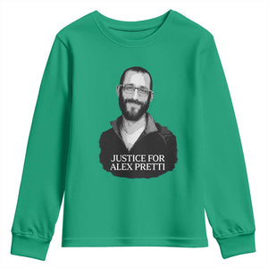 Justices for Alex Pretti Youth Sweatshirt Anti ICE Immigration Protest Human Rights TS14 Irish Green Print Your Wear
