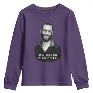 Justices for Alex Pretti Youth Sweatshirt Anti ICE Immigration Protest Human Rights TS14 Purple Print Your Wear