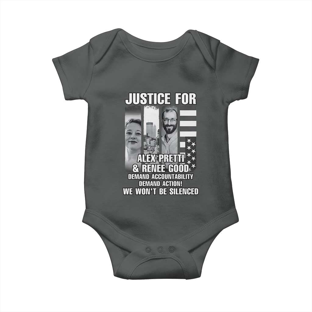 Justice for Alex and Renee Baby Onesie Anti ICE Immigration Protest Human Rights TS14 Dark Heather Print Your Wear