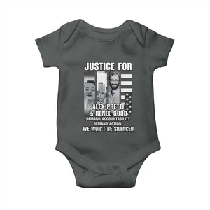Justice for Alex and Renee Baby Onesie Anti ICE Immigration Protest Human Rights TS14 Dark Heather Print Your Wear