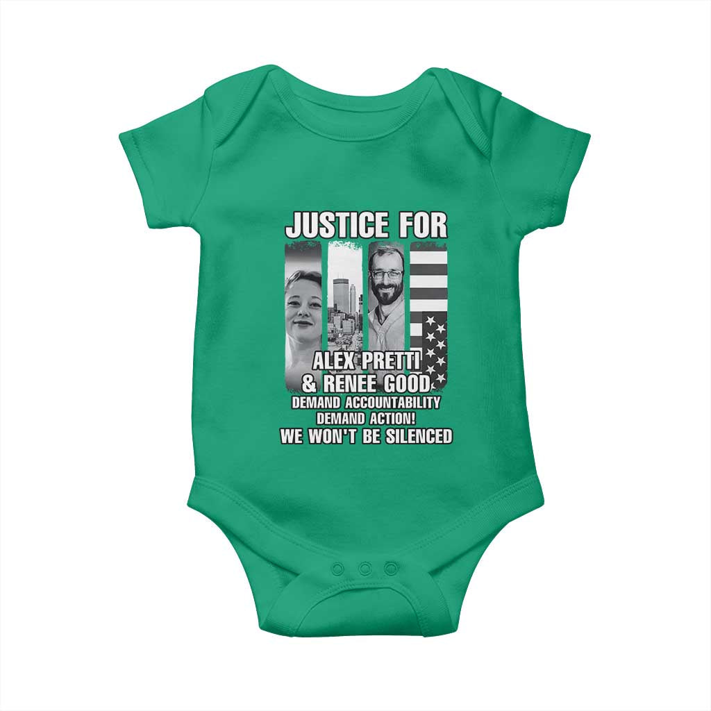 Justice for Alex and Renee Baby Onesie Anti ICE Immigration Protest Human Rights TS14 Irish Green Print Your Wear