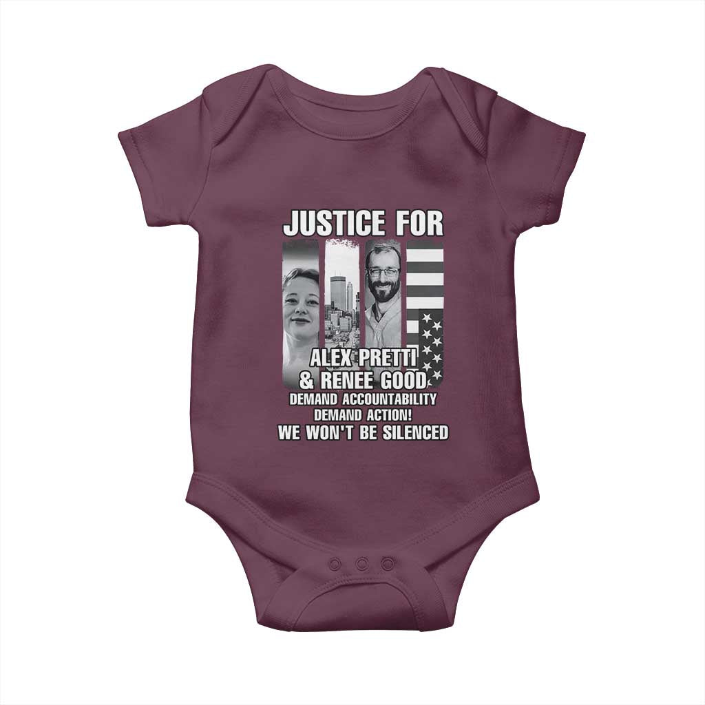 Justice for Alex and Renee Baby Onesie Anti ICE Immigration Protest Human Rights TS14 Maroon Print Your Wear