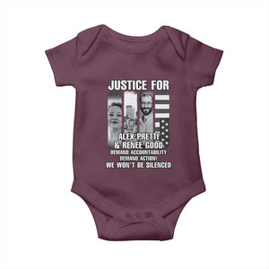 Justice for Alex and Renee Baby Onesie Anti ICE Immigration Protest Human Rights TS14 Maroon Print Your Wear