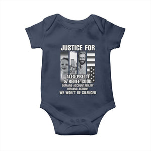 Justice for Alex and Renee Baby Onesie Anti ICE Immigration Protest Human Rights TS14 Navy Print Your Wear