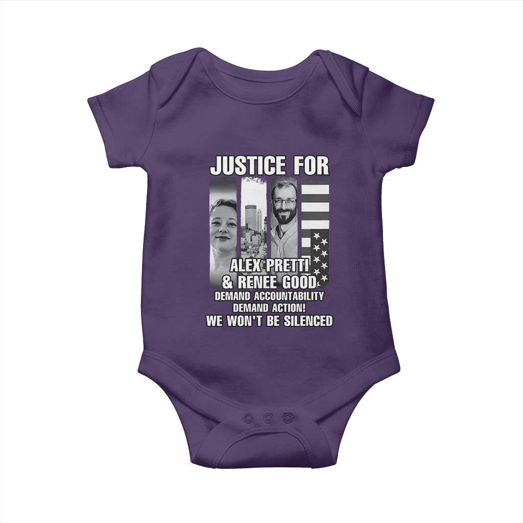 Justice for Alex and Renee Baby Onesie Anti ICE Immigration Protest Human Rights TS14 Purple Print Your Wear