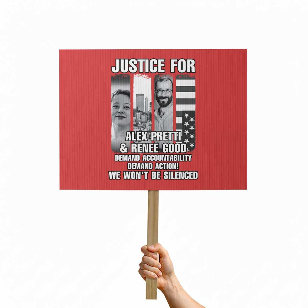 Justice for Alex and Renee Protest Sign Anti ICE Immigration Protest Human Rights TS14 Horizontal 18