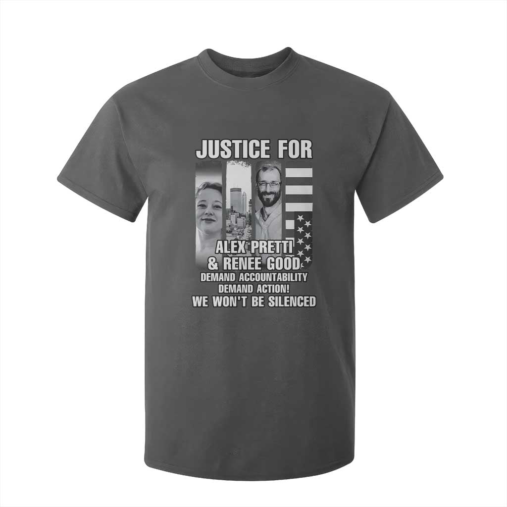 Justice for Alex and Renee T Shirt For Kid Anti ICE Immigration Protest Human Rights TS14 Dark Heather Print Your Wear