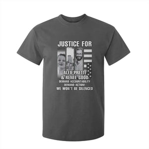 Justice for Alex and Renee T Shirt For Kid Anti ICE Immigration Protest Human Rights TS14 Dark Heather Print Your Wear