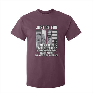 Justice for Alex and Renee T Shirt For Kid Anti ICE Immigration Protest Human Rights TS14 Maroon Print Your Wear