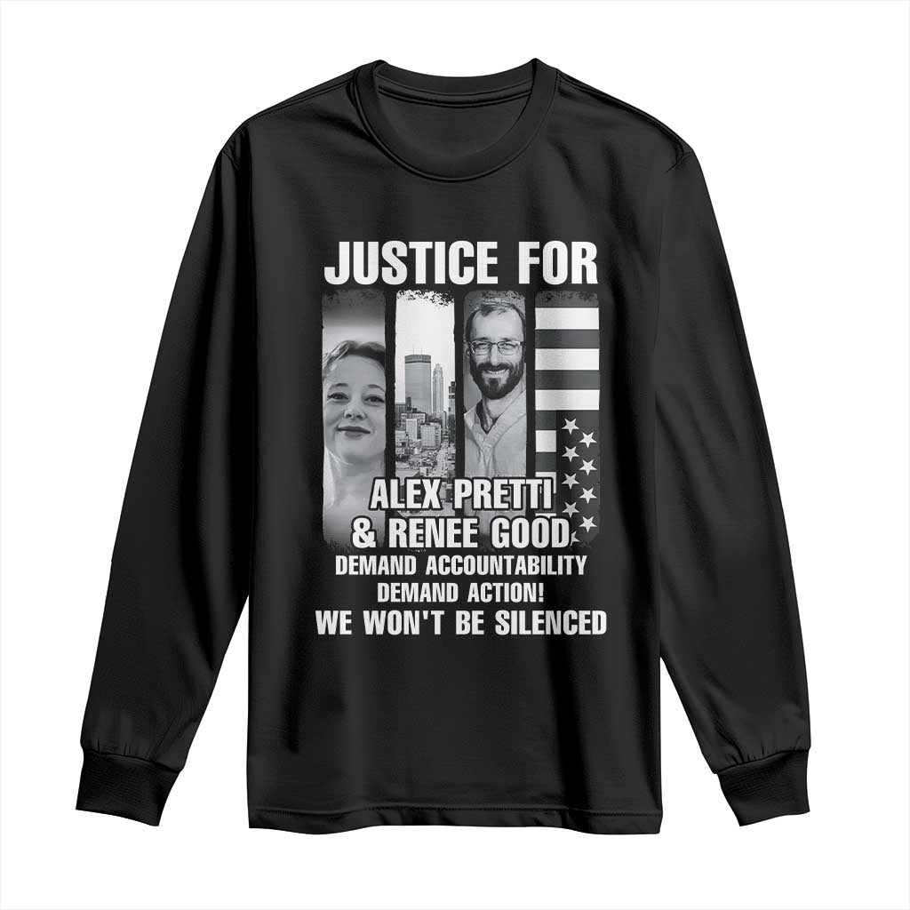 Justice for Alex and Renee Long Sleeve Shirt Anti ICE Immigration Protest Human Rights TS14 Black Print Your Wear